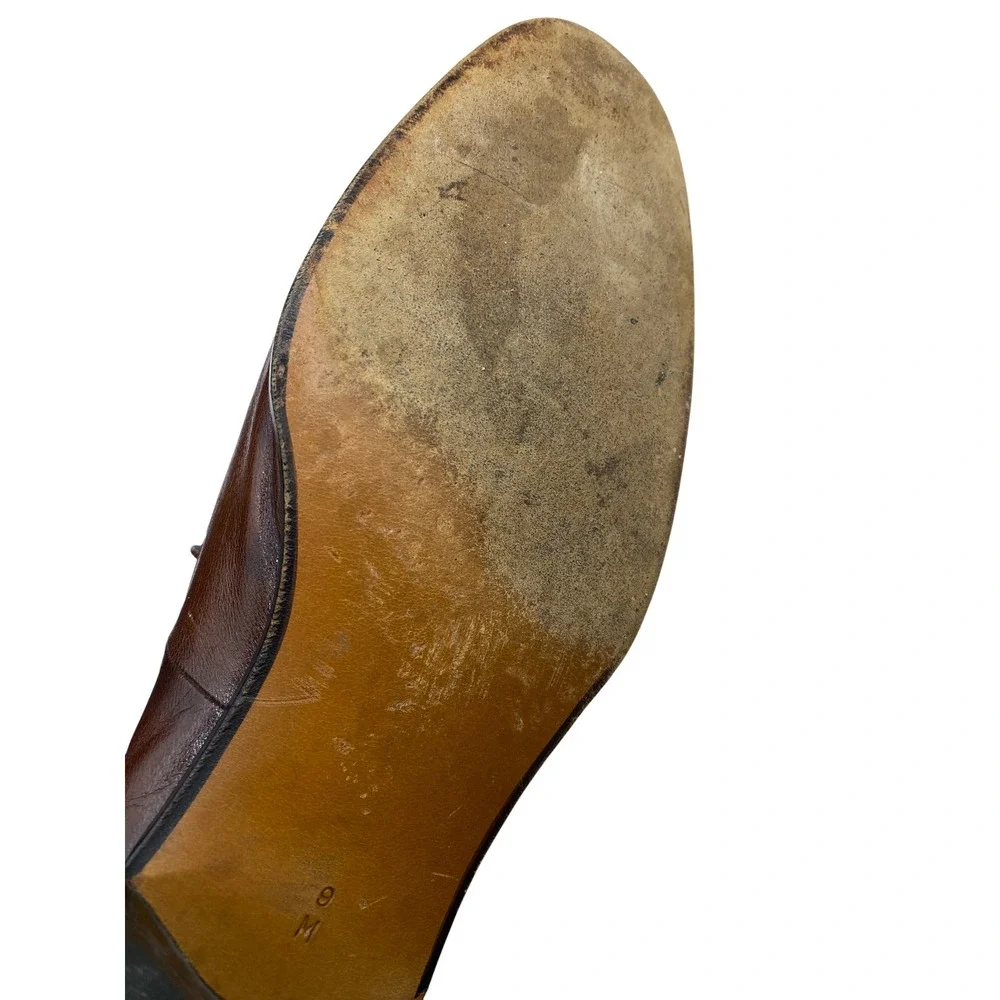 VTG Bally Switzerland Brown Leather Tassel Loafers Wing Beltic 612 Mens Size 9 M